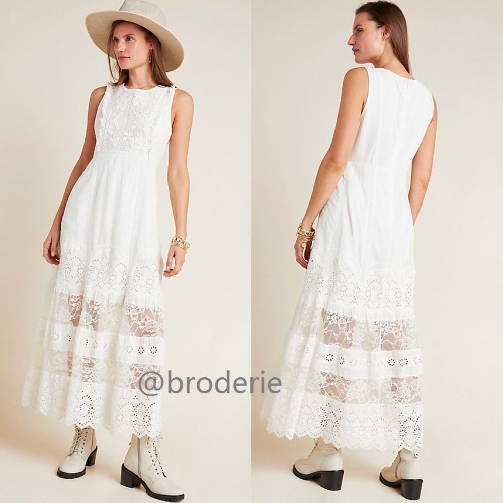 Anthropologie LILIANA LACE MAXI DRESS size 2 new with tag